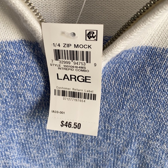 NWT! Karen Scott Ladies Multi Blue 1/4 Zip Sweater - Picture 5 of 6